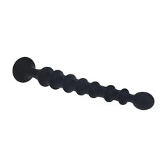 LEVELZ Ribbed Silicone Flared Anal Probe - Black 26.7 cm Anal Beads