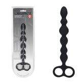 LEVELZ Beaded Silicone Anal Probe with Double Loop - Black 24.5 cm Anal Beads