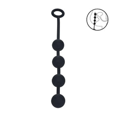 LEVELZ Round Silicone Anal Balls - Black 32 cm Medium