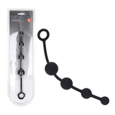 LEVELZ Curved Silicone Anal Beads - Black 29.5 cm