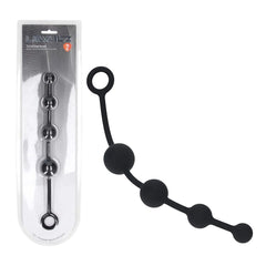 LEVELZ Curved Silicone Anal Beads - Black 29.5 cm