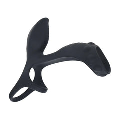 LEVELZ Vibrating Cock & Ball Ring with Shaft Loop - Black USB Rechargeable