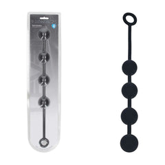 LEVELZ Round Silicone Anal Balls - Black 40.5 cm Large Anal Beads