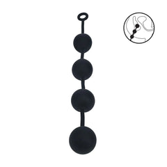 LEVELZ Round Anal Balls - Black 52.5 cm XXL Anal Beads
