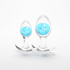 Glams Cosmic lear/Blue Butt Plugs - Set of 2 Sizes