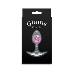Glams Cosmic Butt Plug - Clear/Pink 8.1 cm Small