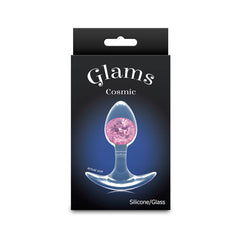 Glams Cosmic Butt Plug - Clear/Pink 8.1 cm Small