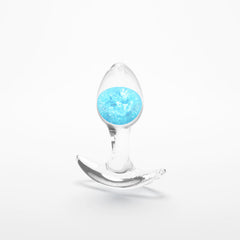 Glams Cosmic Butt Plug - Clear/Blue 8.1 cm Small