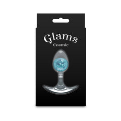 Glams Cosmic Butt Plug - Clear/Blue 8.1 cm Small
