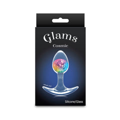 Glams Cosmic Butt Plug - Clear/Rainbow 8.1 cm Small