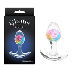 Glams Cosmic Butt Plug - Clear/Rainbow 8.1 cm Small