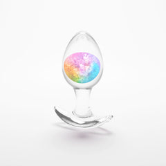 Glams Cosmic Butt Plug Clear/Rainbow 9.5 cm Medium