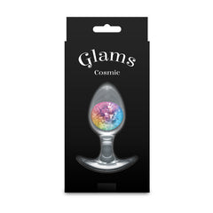 Glams Cosmic Butt Plug Clear/Rainbow 9.5 cm Medium