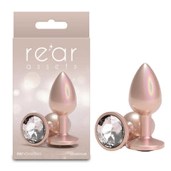 Rear Assets Iridescent -Small Butt Plug - Iridescent Champagne 7.1 cm