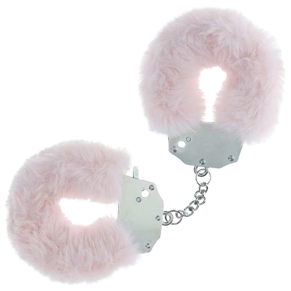OUCH! Heavy-Duty Powder Pink Fluffy Cuffs - Restraints