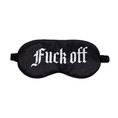 OUCH! Satin Mask - Fuck Off - Black Printed Eye Mask