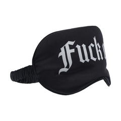 OUCH! Satin Mask - Fuck Off - Black Printed Eye Mask