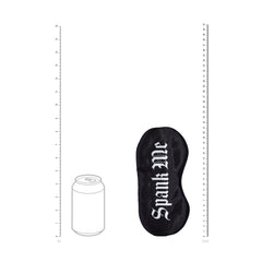 OUCH! Satin Mask - Spank Me - Black Printed Eye Mask