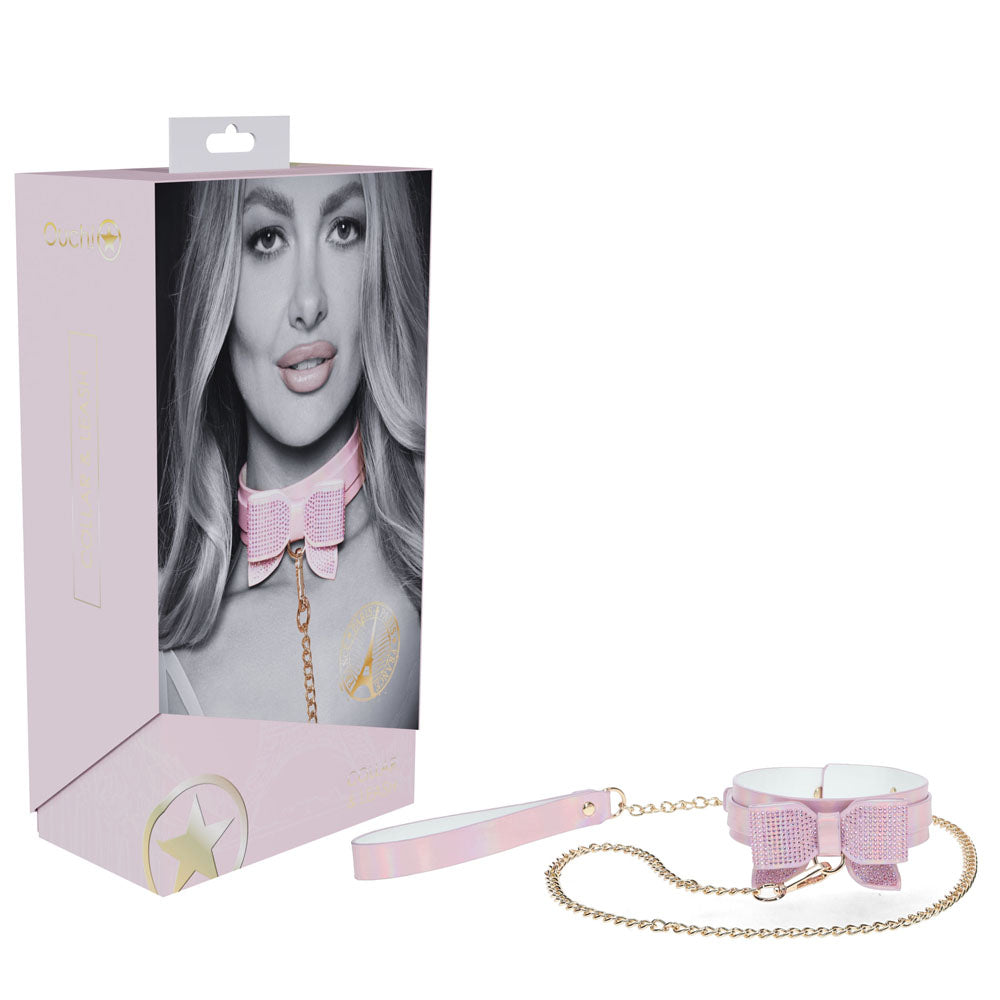 OUCH! Paris Collection - Pink Collar with Leash