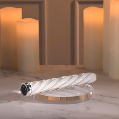 Playboy Pleasure IN A TWIST - White Glass 17.5 cm USB Rechargeable Vibrator