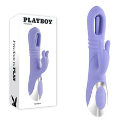 Playboy Pleasure TAP ME IN - Purple 24.2 cm USB Rechargeable Rabbit Vibrator with Tapping Shaft
