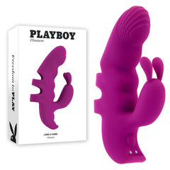 Playboy Pleasure LEND A HAND - Purple USB Rechargeable Finger Rabbit Vibrator