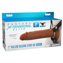 FX Elite 7'' Silicone Hollow Strap-On - Tan 17.8 cm