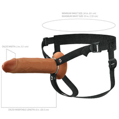 FX Elite 8'' Silicone Hollow Strap-On Tan 20 cm