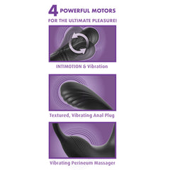 Anal Fantasy Elite Ass-Gasm intiMotion - Black USB Rechargeable Quad Motor Prostate Massager with Remote
