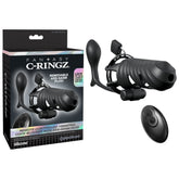 Fantasy C-Ringz Remote-Controlled Vibrating Cock Blocker with Ass-Gasm Plug - Black Vibrating Cock Cage with Anal Plug