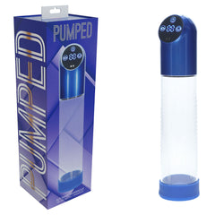 PUMPED Automatic Waterproof Penis Pump - Blue/Clear USB Rechargeable