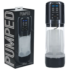 PUMPED UltraLift Automatic Masturbator - Gunmetal Grey/Clear USB Rechargeable
