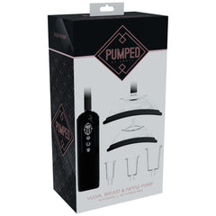 PUMPED Vulva, Breast & Nipple Pump - Black - Black USB Rechargeable Ladies Pump Set