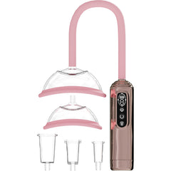 PUMPED Vulva, Breast & Nipple Pump - Rose Gold - Rose Gold USB Rechargeable Ladies Pump Set