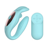Passion Play Rabbit Couple Vibe with Remote Controller - Blue USB Rechargeable Couples Vibrator with Wireless Remote