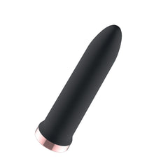 Passion Play Rechargeable Vibrating Bullet - Black - Black 9.8 cm USB Rechargeable Bullet