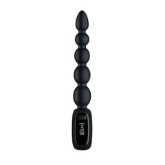 Passion Play Vibrating Anal Beads with LED Screen - Black 23 cm USB Rechargeable Vibrating Anal Beads