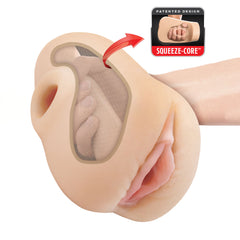 PDX Plus Pussy Pounder Squeeze Stroker - Flesh - Flesh Vagina Stroker