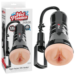 PDX Wet Pussies Super Sucker XXL Stroker - Flesh - Flesh Vagina Stroker with Suction Pump