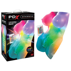 PDX Elite Go-Go Bator LED Mega Masturbator - Clear with LED Mini Torso Masturbator