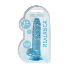 RealRock 7'' Realistic Dildo With Balls - Blue Dong