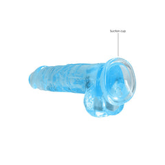 RealRock 8'' Realistic Dildo With Balls - Blue Dong