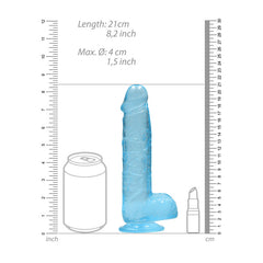 RealRock 8'' Realistic Dildo With Balls - Blue Dong