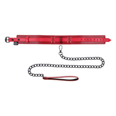 S&M Exs & Ohs Collar and Leash - Red Neck Restraint