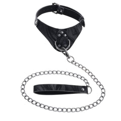 SPORTSHEETS Velvet Noir Collar & Leash - Black Restraint & Leash