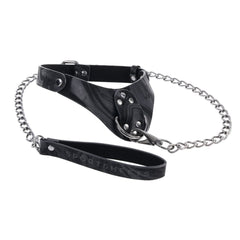 SPORTSHEETS Velvet Noir Collar & Leash - Black Restraint & Leash
