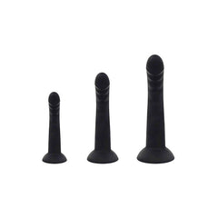 Adam & Eve ADAMS RIDGED TRIO - Black Anal Training Kit - Set of 3 Sizes - ANAL TOYS - Mr and Mrs D's