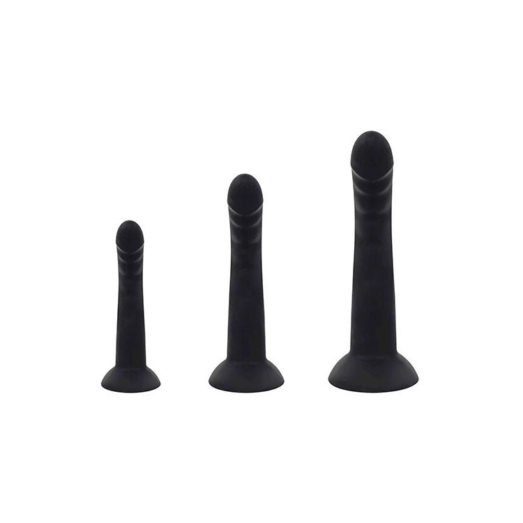Adam & Eve ADAMS RIDGED TRIO - Black Anal Training Kit - Set of 3 Sizes - Mr and Mrs D's