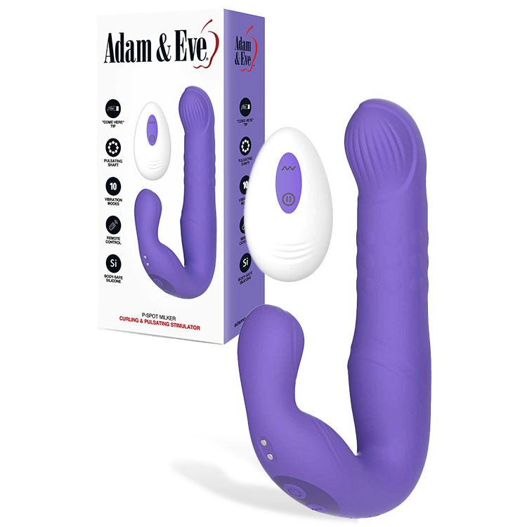 Adam & Eve P - SPOT MILKER Curling & Pulsating Prostate Massager - Purple USB Rechargeable - Mr and Mrs D's