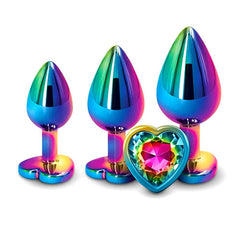 Adam & Eve Rainbow Heart Gem Anal Plug Set – 3 Sizes - ANAL TOYS - Mr and Mrs D's